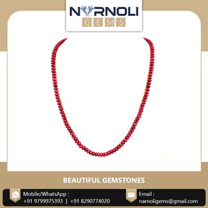 Cadena de cuentas de rubí de hermoso diseño, collar de rubí personalizado, cuentas disponibles a precio al por mayor - Product Image 2