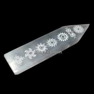 Baguettes de massage plates en sélénite Guérison Produits Fengshui - Product Image 1