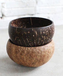 Bols en coquille de noix de coco de haute qualité ensemble de cuillères en bois poli biodégradable naturel écologique pour les fêtes quantité en vrac pas cher - Product Image 4