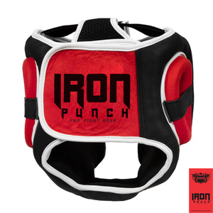 อุปกรณ์ป้องกันศีรษะสำหรับชกมวย รุ่น Iron Punch Durable Boxing Head Guard รุ่น IP-403 สีแดงดำ ทำจากวัสดุ PU สำหรับฝึกซ้อม - Product Image 3