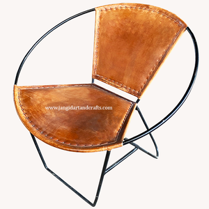 Chaise ronde de salon en fer et cuir, style industriel, Vintage, pour meubles de maison, inde - Product Image 5