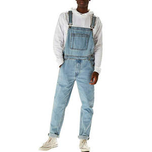 Overol de Mezclilla 100% Algodón para Hombre, Estilo Delgado, con Bolsillos Delanteros, Tirantes Ajustables, Transpirable, con Botones, para Primavera/Verano, Ropa de Trabajo - Product Image 4