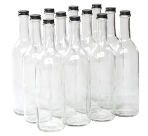 Bouteille en verre transparent pour vin de 750 ml de North Mountain Supply - Product Image 1