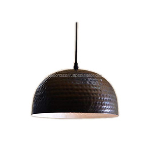 Lampe à suspension contemporaine martelée à finition antique Lampe à suspension industrielle suspendue de forme ronde au design de luxe en métal - Product Image 5