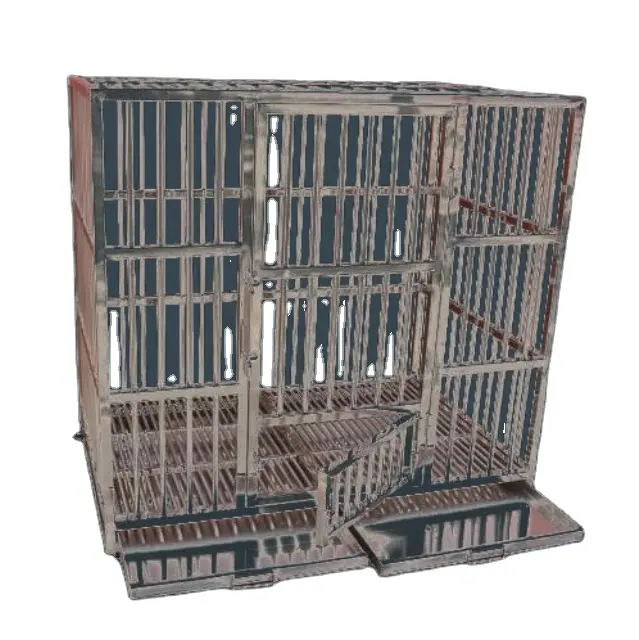 Büyük kapalı evcil hayvan kafesi paslanmaz çelik kare tüp kuş kafesi katlanabilir Pet ekran köpek kafesleri