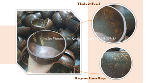 Bol en coquille de noix de coco 2025 avec logo laser gravé pour contenir des aliments, des smoothies fabriqués au Vietnam par Eco2go Vietnam - Product Image 5