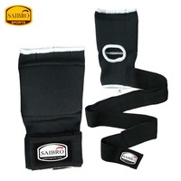 Bandages de boxe en gel antichoc noirs professionnels pour MMA, kickboxing, boxe, avec logo personnalisé, accessoire d'entraînement Muay Thai
