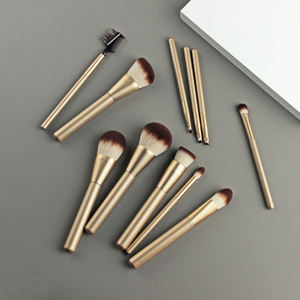 Vonira Handcrafted 11 vestito di Un Pezzo D'oro Spazzola Professionale di Trucco Set con la Fondazione di Polvere Minerale Occhio <span class=keywords><strong>Viso</strong></span> <span class=keywords><strong>Make</strong></span> <span class=keywords><strong>Up</strong></span> Spazzole Custom - Product Image 6