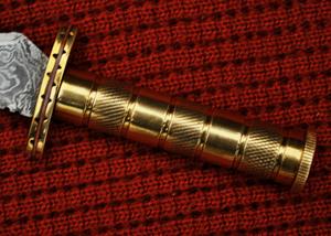 มีดสกินเนอร์เหล็กดามัสกัสสำหรับล่าสัตว์ทำด้วยมือพร้อมปลอกหนังทุกวันใบมีดคงที่ปรับแต่งได้เกรดสำหรับ DIY - Product Image 4