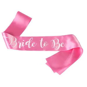 Party Sashes Factory Custom Logo Printed Bride To Be Happy Birthday Girl Pageant Satin Ribbon Sash For Party