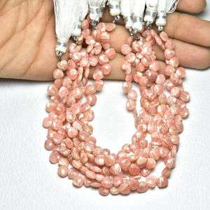 Cuentas de piedra natural de Rodocrosita, piedras preciosas sueltas facetadas en forma de corazón para hacer pulseras, hebras de 4mm, 6mm y 3mm, buena calidad - Product Image 1