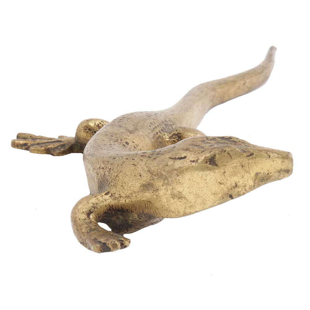 Sculpture Lézard En Laiton – Statuette Décorative Vintage, Pièce Unique