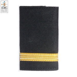 Épaulettes personnalisées de haute qualité fabriquées à la main avec logo personnalisé, épaulettes de pilote personnalisées, bandes dorées de capitaine, uniforme de pilote professionnel noir/argent - Product Image 4