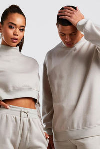 Survêtement de sport 2 pièces en coton personnalisable pour adultes unisexe survêtements grande taille avec grandes poches pour la saison d'hiver - Product Image 2