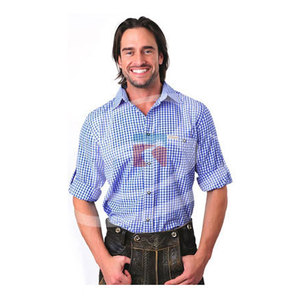 Chemise traditionnelle allemande, en coton, à carreaux, style écolier, oktoberkes, Lederhosen, haut-parleur - Product Image 3
