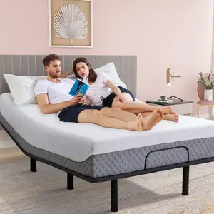 ขายส่ง เตียงอิเล็กทรอนิกส์-สินค้าคงคลังในประเทศสหรัฐอเมริกาปรับกรอบเตียง,สมาร์ทไฟฟ้าปรับฐานเตียงที่มีระยะไกลไร้สาย,ขาปรับขนาด XL คู่