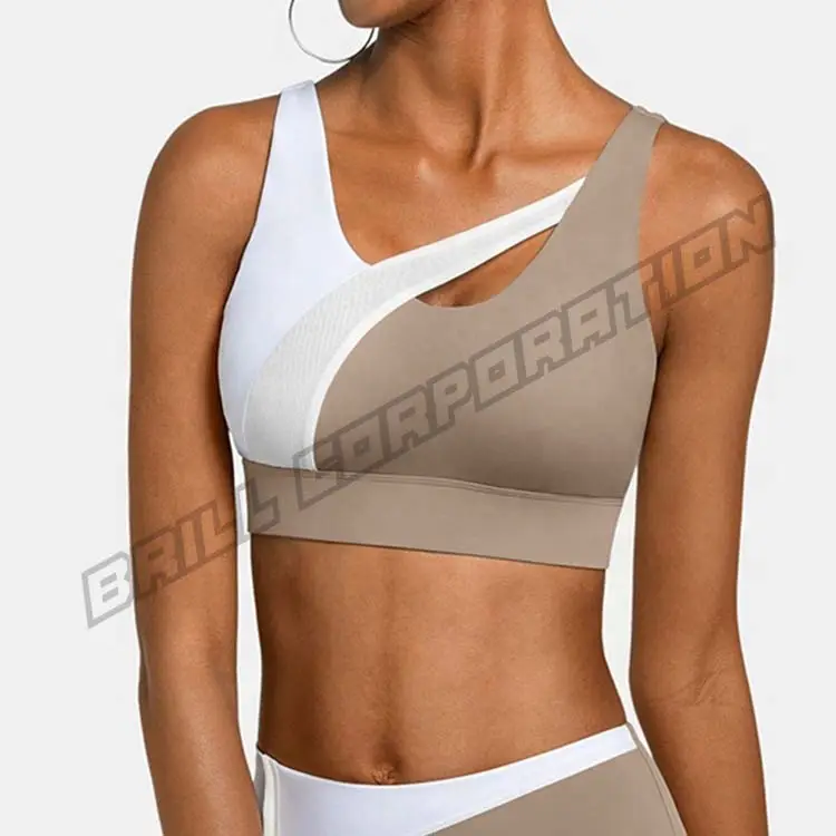 Sutiã de spandex com logo personalizado, top nude de alta para treino, academia, yoga, feminino 2022