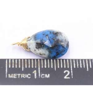 Colgante de Plata con Bisel en Forma de Pera de Jaspe K2 de 17 a 19 mm con Baño de Oro - Product Image 4