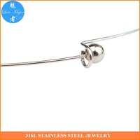 Collier ras du cou pour femmes en acier inoxydable, fil argenté, collier ras du cou avec fermoirs à perles