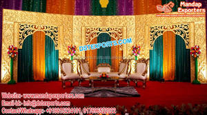 Panel de fondo de escenario de boda, Marco trasero blanco para escenario, configuración de escenario de boda de Asia del Sur - Product Image 4