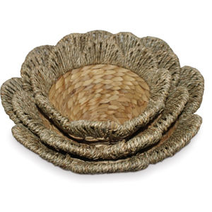 ถาดใส่อาหารอเนกประสงค์ถาดเสิร์ฟสำหรับตกแต่งงานทอจากหญ้าทะเลทรงกลม - Product Image 2