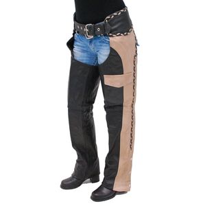 Chaps de moto pour femmes Design personnalisé Chaps d'équitation en cuir de buffle Durable et élégant Équipement équestre et motard - Product Image 5