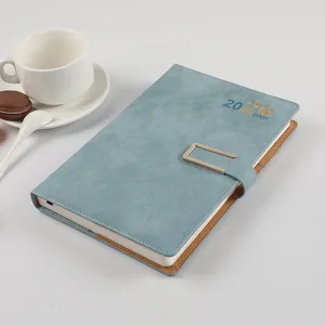 Cuaderno personalizado de negocios con Cierre magnético, cuaderno de notas azul cielo claro con logotipo, para oficina, diario barato, Agenda de empresa de agradecimiento