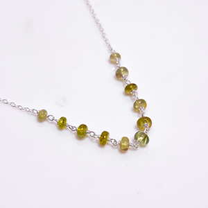 สร้อยคอเงินแท้ 925 ทำมือสไตล์ชาติพันธุ์ ประดับด้วยลูกปัดเพอริดอทสีเหลืองทรงรอนเดล เหมาะสำหรับงานแต่งงานหรือเป็นของขวัญ - Product Image 4