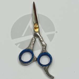 Tijeras de Peluquería Profesionales de Acero Inoxidable de Alta Calidad con Mango Elegante de 6 Pulgadas y Tornillo Dorado Ajustable para Uso en Salón - Product Image 3