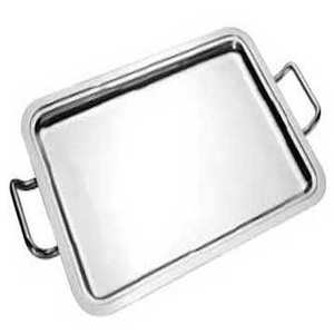 Décoratif Laiton Métal Design Magnifique Vaisselle Décoration Alimentaire Dessert Plateau De Service Plaqué Argent Forme Rectangulaire - Product Image 1