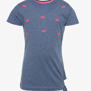 Camiseta alargada informal con estampado personalizado para mujer con logotipo de talla grande de manga corta estilo de moda - Product Image 2