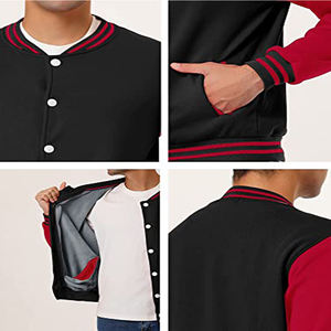 Venta al por mayor de los hombres de la chaqueta de invierno Varsity personalizable y Letterman chaquetas de béisbol en varios colores de gran tamaño al aire libre Jacek - Product Image 6