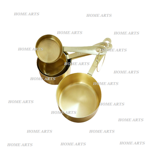 Juego de tazas medidoras de color dorado metálico de cuatro tazas medidoras de diferentes tamaños para cocinar y hornear pasteles - Product Image 5