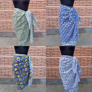 Écharpes colorées en coton, sarong indien, paréo de plage, imprimé à la main - Product Image 4