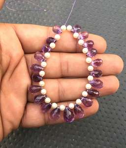 1 brin naturel bleu améthyste pierre précieuse AAA Grade facettes larme perles pour février pierre de naissance bijoux couleur rose en gros - Product Image 2