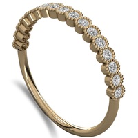 Anillo de Diamantes Naturales con Certificación IGI, Corte Brillante, Engaste de Canal, Oro Amarillo, Estilo Religioso, Ajustable para Mujer