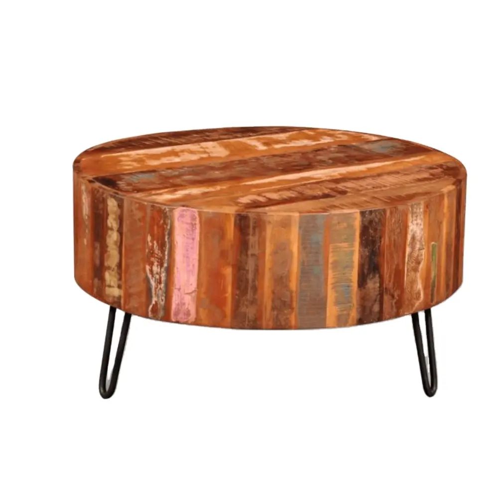 Recycle wood coffee tables With Solid Wood and metal crafts Leg furniture outdoor tables With living room chairs home
