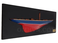 Endeavour Half-Ship 90cm |   Modelo de Barco de Macramé de Madera Rústica |   Decoración Náutica para Colgar en la Pared, para el Hogar, la Oficina, Navidad y las Fiestas
