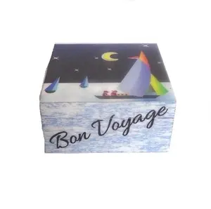 Деревянная шкатулка с принтом и ночным пейзажем Bon voyage, доступна в всех размерах, шкатулка для ювелирных изделий, Органайзер