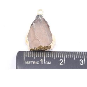 Cuarzo ahumado de 21 a 23 MM con fianza, colgante chapado en oro de forma desigual, hallazgos de joyería de piedras preciosas naturales, piedra natal de noviembre - Product Image 2