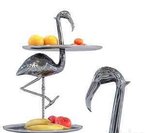 Soporte de plato de fruta de Flamenco de fundición de aluminio Vantage de lujo moderno de lujo para decoración del hogar y decoración de fiestas de uso de cocina - Product Image 2