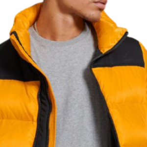 Custom Logo Men's Windproof Padded Down Coats <b>Hoodie</b> Collar Bubble Puffer Jacket Jeans Fabric Keep Warm Winter Jacket - Product Image 2