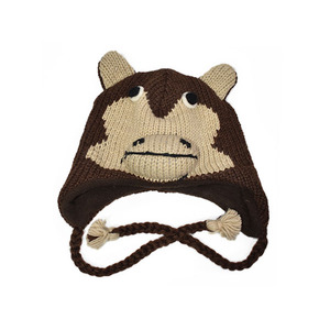 หมวกฤดูหนาวทำในเนปาลโคอาล่าทำด้วยมือหมวกถักไหมพรมผู้หญิงมีความสุขเด็กขนสัตว์เลียนแบบสัตว์ Unisex HWH-W239 NP ทั่วไป - Product Image 4