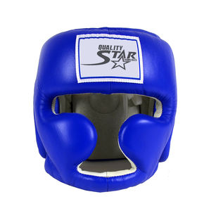 Protège-tête de boxer, unisexe, en cuir de vache, bleu, casques de protection faciale, taille personnalisée, vente en gros, 2020 - Product Image 1