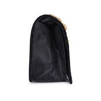 Pochette ethnique brodée à la main pour femme avec motif géométrique et fermeture à rabat 22x11,5cm