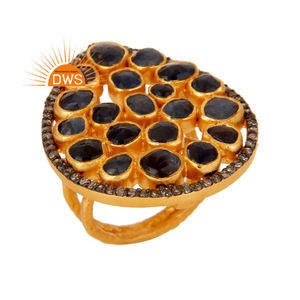 Nouvelle Bague Empilable en Argent Sterling 2026 avec Diamants Naturels et Saphirs Bleus pour Femme - Fabricant de Bijoux en Diamants - Product Image 1