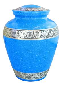 Urne de crémation classique avec bande agréable de couleur argent conteneur de cendres humaines pures adultes de qualité supérieure urnes funéraires en métal durables - Product Image 6