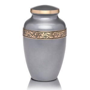 KHAN EXIMPO Urnas Funerarias Elegantes de Aluminio Gris Estilo Americano Vintage, Impermeables, Venta al Por Mayor - Product Image 2