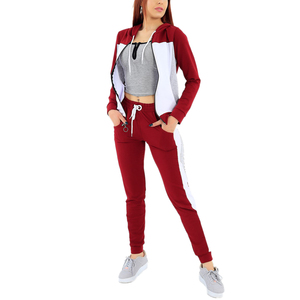 Nouveaux ensembles de survêtements pour femmes, style streetwear printemps-été, couture tendance, manches longues, ajustés, pour le fitness, 2 pièces - Product Image 2