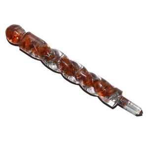 Varitas curativas de orgón en espiral de cornalina para protección curativa EMF varitas de masaje curativas - Product Image 1
